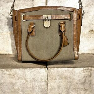 MICHAEL KORS Hamilton Large Shoulder/HandBag Leather Tan Lock 14" ( P1)